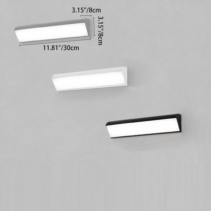 Brecon Square Bar Wall Light, Black White IP65 Waterproof LED Outdoor Sconce for Garage, Patio & Facade