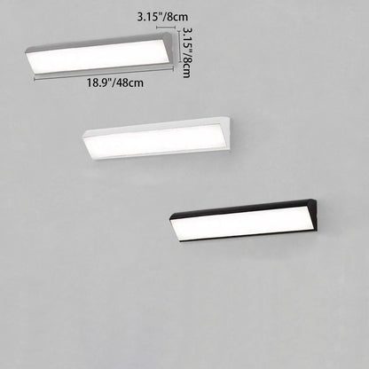 Brecon Square Bar Wall Light, Black White IP65 Waterproof LED Outdoor Sconce for Garage, Patio & Facade
