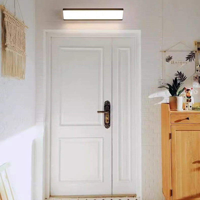 Brecon Square Bar Wall Light, Black White IP65 Waterproof LED Outdoor Sconce for Garage, Patio & Facade