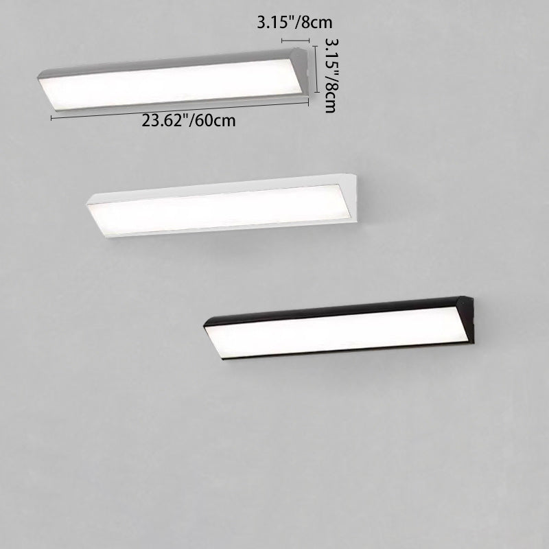 Brecon Square Bar Wall Light, Black White IP65 Waterproof LED Outdoor Sconce for Garage, Patio & Facade