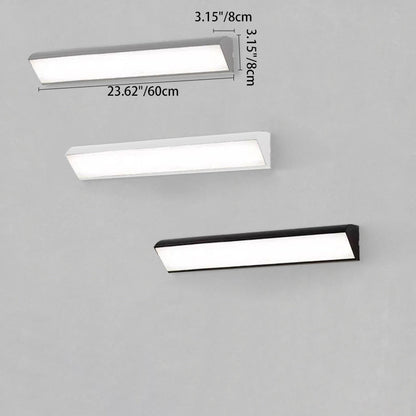 Brecon Square Bar Wall Light, Black White IP65 Waterproof LED Outdoor Sconce for Garage, Patio & Facade