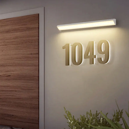 Brecon Square Bar Wall Light, Black White IP65 Waterproof LED Outdoor Sconce for Garage, Patio & Facade