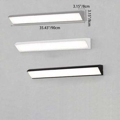 Brecon Square Bar Wall Light, Black White IP65 Waterproof LED Outdoor Sconce for Garage, Patio & Facade
