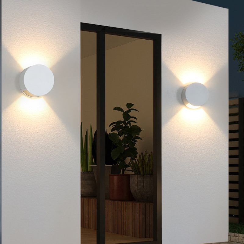 Corbin Square Up Down Light, Black White IP65 Waterproof LED Outdoor Wall Sconce for Modern Facade & Fence