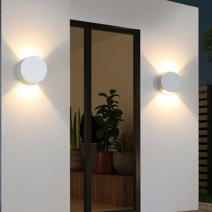 Corbin Square Up Down Light, Black White IP65 Waterproof LED Outdoor Wall Sconce for Modern Facade & Fence