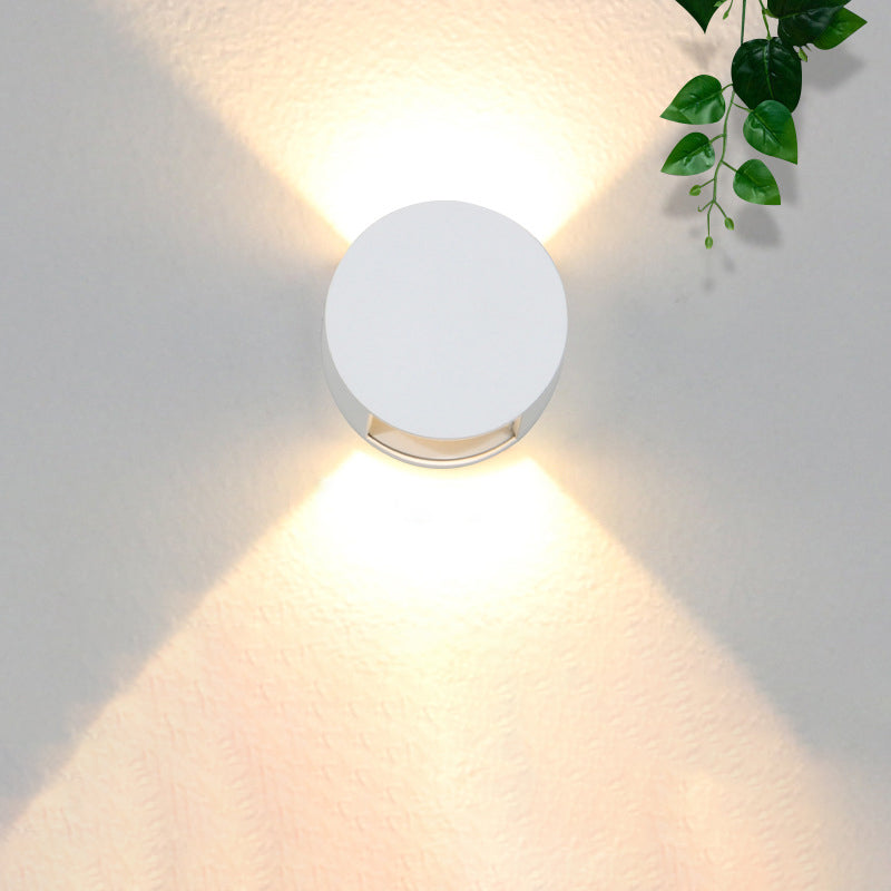 Corbin Square Up Down Light, Black White IP65 Waterproof LED Outdoor Wall Sconce for Modern Facade & Fence