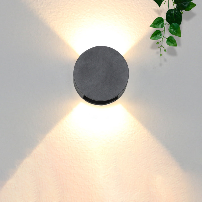 Corbin Square Up Down Light, Black White IP65 Waterproof LED Outdoor Wall Sconce for Modern Facade & Fence