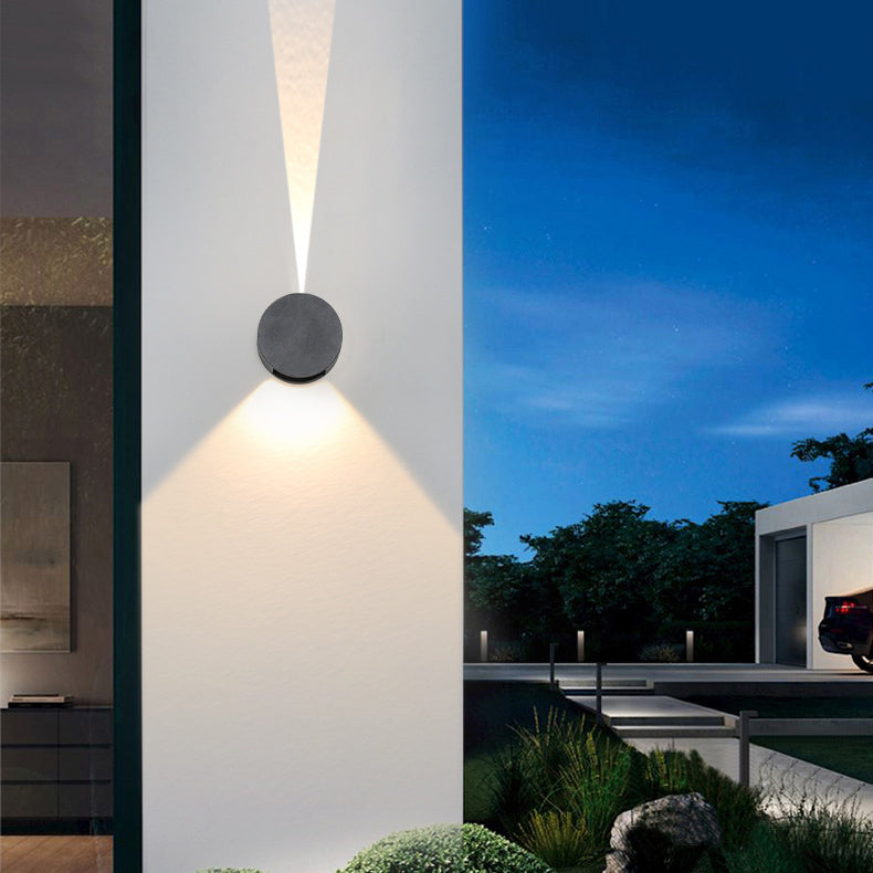 Corbin Square Up Down Light, Black White IP65 Waterproof LED Outdoor Wall Sconce for Modern Facade & Fence