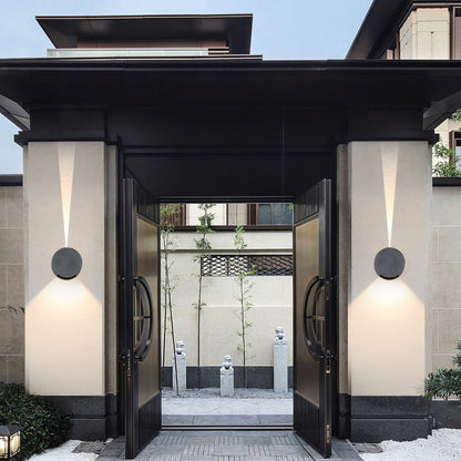 Corbin Square Up Down Light, Black White IP65 Waterproof LED Outdoor Wall Sconce for Modern Facade & Fence