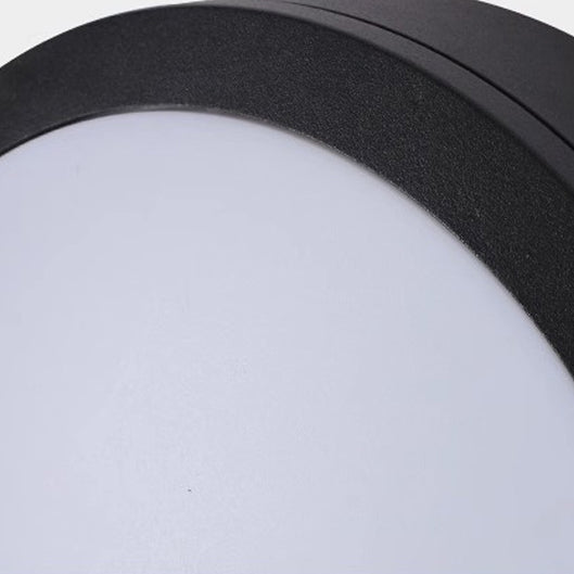 Orbit Round Ceiling Light, Black IP65 Waterproof LED Outdoor Flush Mount for Porch, Carport & Balcony