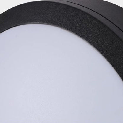 Orbit Round Ceiling Light, Black IP65 Waterproof LED Outdoor Flush Mount for Porch, Carport & Balcony