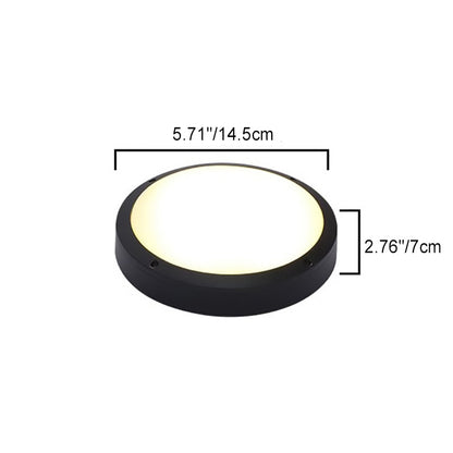 Orbit Round Ceiling Light, Black IP65 Waterproof LED Outdoor Flush Mount for Porch, Carport & Balcony