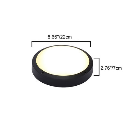 Orbit Round Ceiling Light, Black IP65 Waterproof LED Outdoor Flush Mount for Porch, Carport & Balcony
