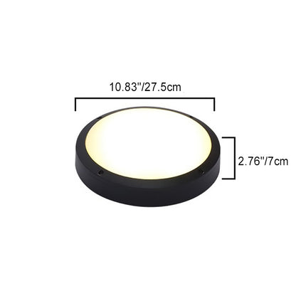 Orbit Round Ceiling Light, Black IP65 Waterproof LED Outdoor Flush Mount for Porch, Carport & Balcony