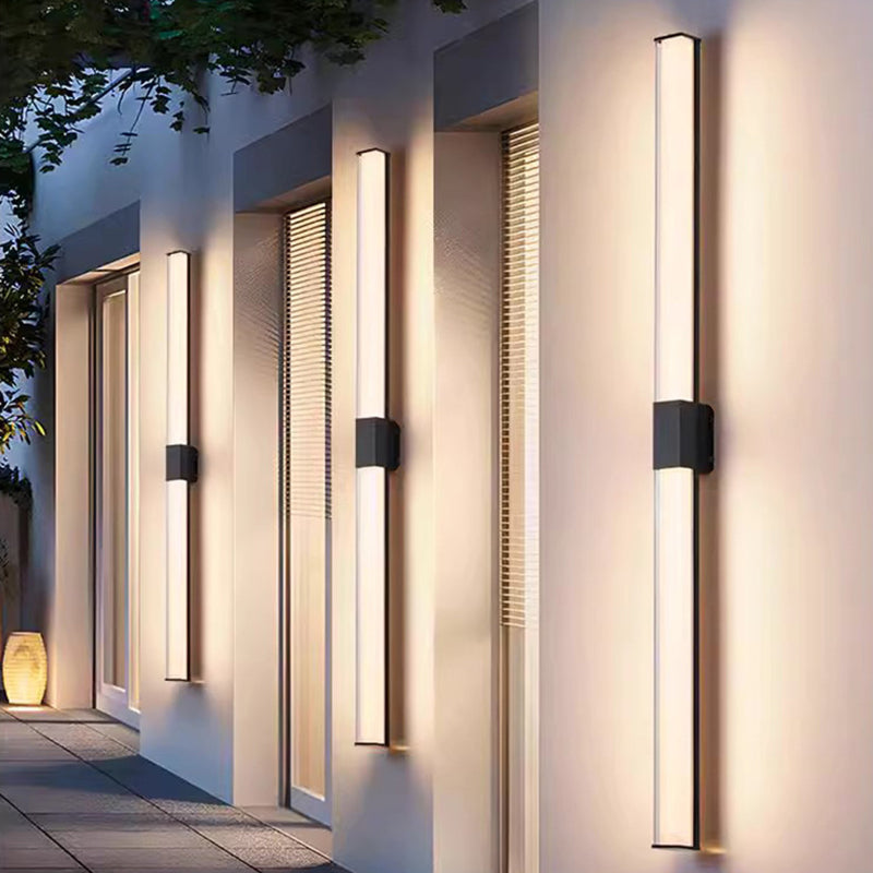 Kelsey Tall Bar Wall Light, Slim LED Outdoor Wall Sconce for Front Door, Entryway & Facade