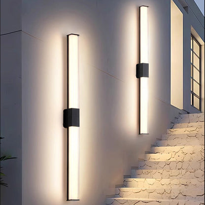 Kelsey Tall Bar Wall Light, Slim LED Outdoor Wall Sconce for Front Door, Entryway & Facade