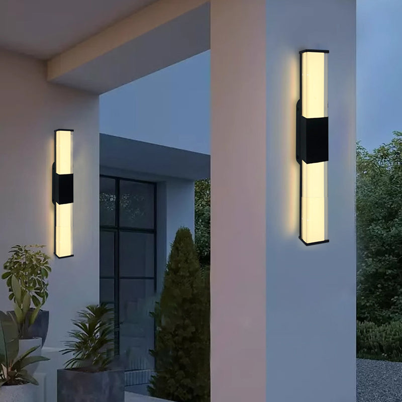 Kelsey Tall Bar Wall Light, Slim LED Outdoor Wall Sconce for Front Door, Entryway & Facade