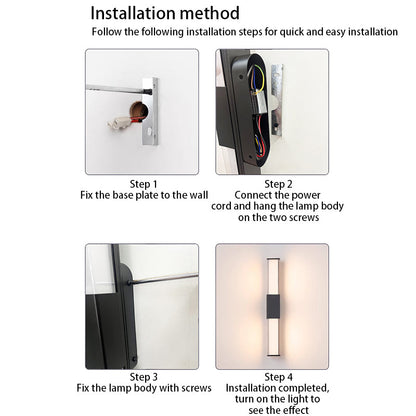 Kelsey Tall Bar Wall Light, Slim LED Outdoor Wall Sconce for Front Door, Entryway & Facade