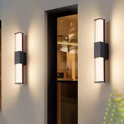 Kelsey Tall Bar Wall Light, Slim LED Outdoor Wall Sconce for Front Door, Entryway & Facade