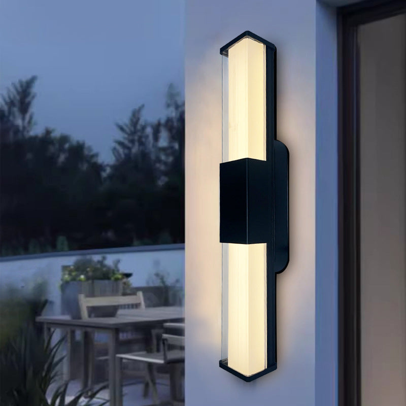 Kelsey Tall Bar Wall Light, Slim LED Outdoor Wall Sconce for Front Door, Entryway & Facade