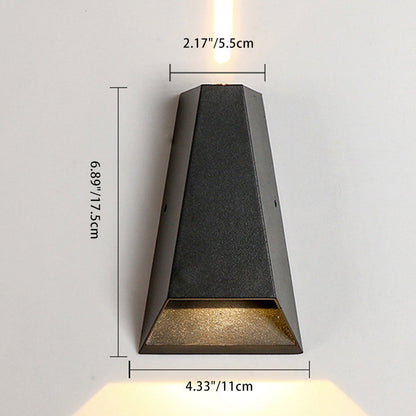 Kelby Trapezoid Sconce, Black White IP65 Waterproof LED Up Down Outdoor Light for Doorway & Patio
