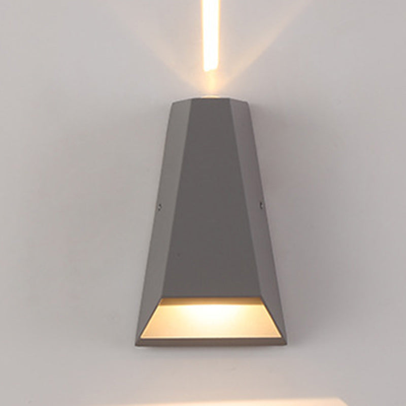 Kelby Trapezoid Sconce, Black White IP65 Waterproof LED Up Down Outdoor Light for Doorway & Patio