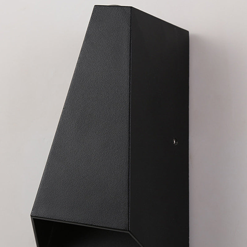 Kelby Trapezoid Sconce, Black White IP65 Waterproof LED Up Down Outdoor Light for Doorway & Patio
