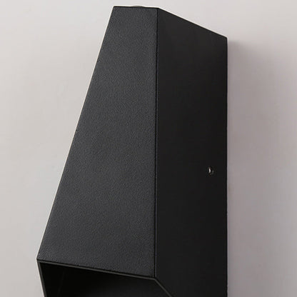 Kelby Trapezoid Sconce, Black White IP65 Waterproof LED Up Down Outdoor Light for Doorway & Patio