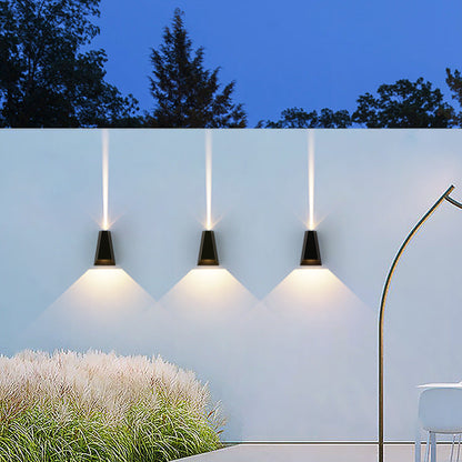 Kelby Trapezoid Sconce, Black White IP65 Waterproof LED Up Down Outdoor Light for Doorway & Patio