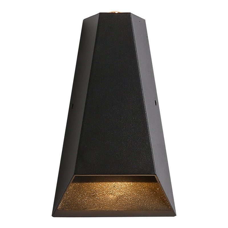 Kelby Trapezoid Sconce, Black White IP65 Waterproof LED Up Down Outdoor Light for Doorway & Patio