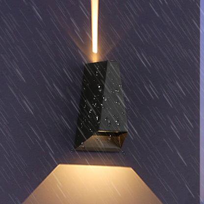 Kelby Trapezoid Sconce, Black White IP65 Waterproof LED Up Down Outdoor Light for Doorway & Patio