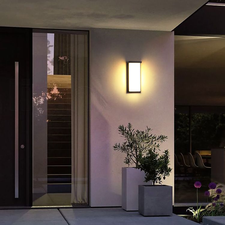 Halstead LED Up Down Wall Light, Black IP65 Waterproof LED Outdoor Facade Wash Light for Garage & Driveway