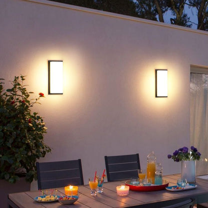 Halstead LED Up Down Wall Light, Black IP65 Waterproof LED Outdoor Facade Wash Light for Garage & Driveway