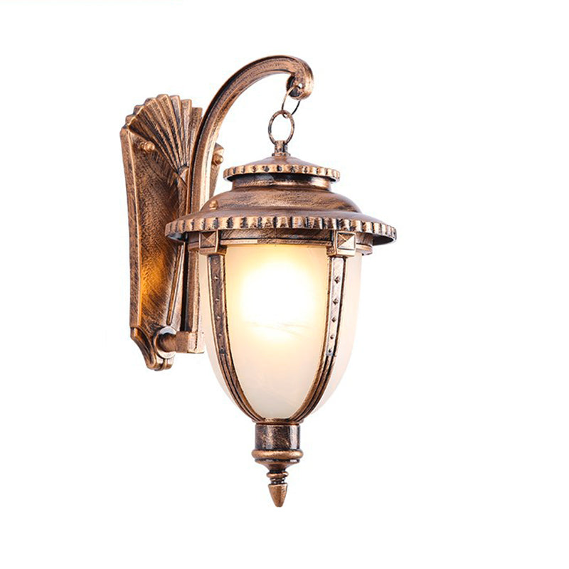 Thornbury Marble Shade Wall Lantern, Black Bronze IP65 Waterproof Outdoor Wall Light for Front Door & Entry