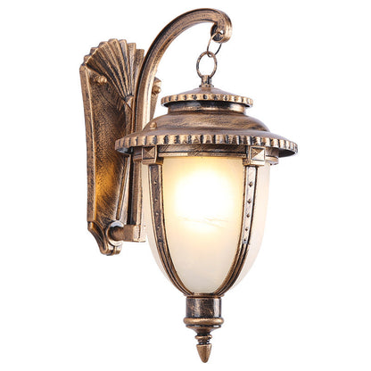 Thornbury Marble Shade Wall Lantern, Black Bronze IP65 Waterproof Outdoor Wall Light for Front Door & Entry