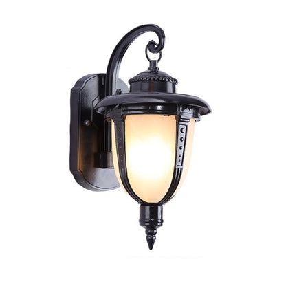 Thornbury Marble Shade Wall Lantern, Black Bronze IP65 Waterproof Outdoor Wall Light for Front Door & Entry