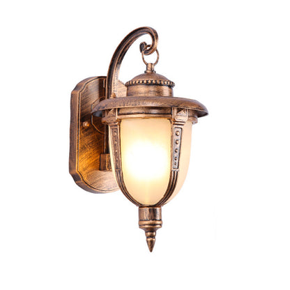 Thornbury Marble Shade Wall Lantern, Black Bronze IP65 Waterproof Outdoor Wall Light for Front Door & Entry