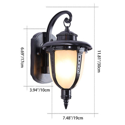 Thornbury Marble Shade Wall Lantern, Black Bronze IP65 Waterproof Outdoor Wall Light for Front Door & Entry