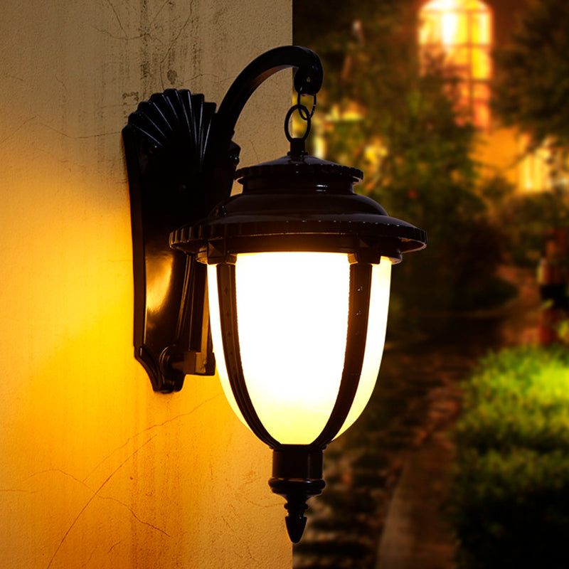Thornbury Marble Shade Wall Lantern, Black Bronze IP65 Waterproof Outdoor Wall Light for Front Door & Entry