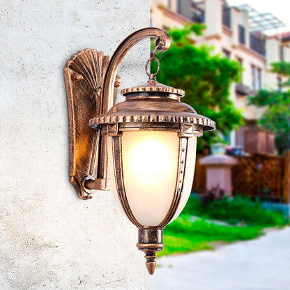 Thornbury Marble Shade Wall Lantern, Black Bronze IP65 Waterproof Outdoor Wall Light for Front Door & Entry