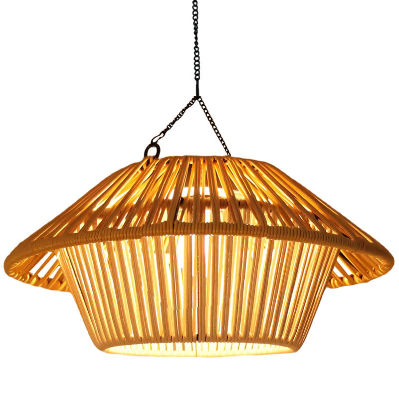 Willow Rattan Solar Pendant, Woven Hanging Solar Garden Light for Pergola, Patio & Gazebo