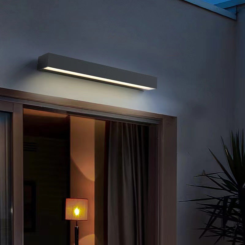 Tenby Linear Bar Wall Light, Black IP65 Waterproof LED Outdoor Wall Sconce for Porch, Patio, Fence & Driveway