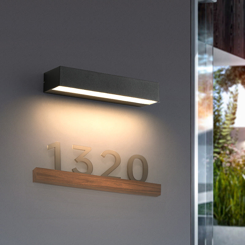 Tenby Linear Bar Wall Light, Black IP65 Waterproof LED Outdoor Wall Sconce for Porch, Patio, Fence & Driveway