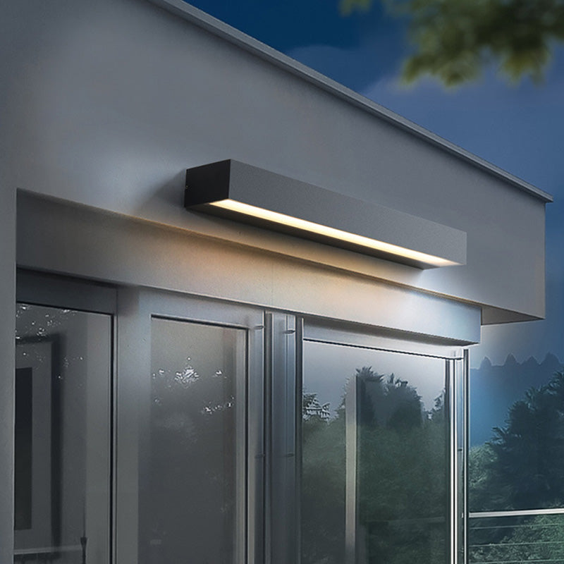 Tenby Linear Bar Wall Light, Black IP65 Waterproof LED Outdoor Wall Sconce for Porch, Patio, Fence & Driveway