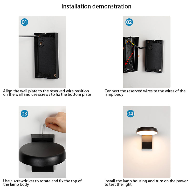 Ryland Rotating Wall Light, Black White IP65 Waterproof LED Motion Sensor Outdoor Light for Driveway & Garage