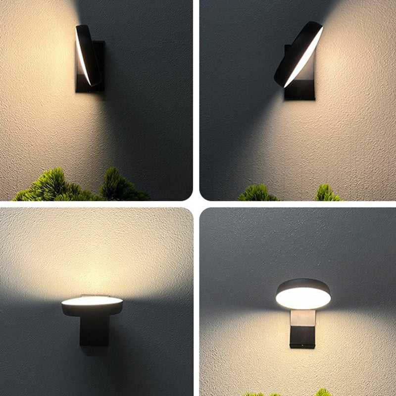 Ryland Rotating Wall Light, Black White IP65 Waterproof LED Motion Sensor Outdoor Light for Driveway & Garage