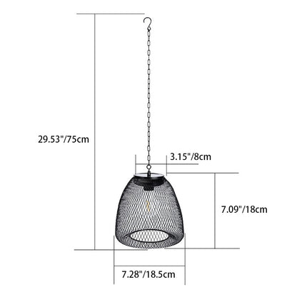 Thatch Solar Cage Pendant, Iron or Rattan Hanging Solar Garden Light for Pergola, Tree & Covered Walkway