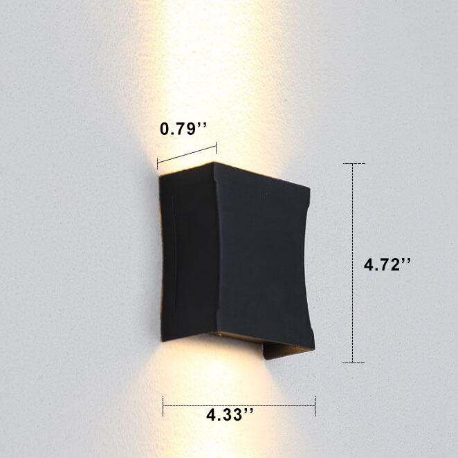 Slate Flat Panel Wall Light, Ultra Slim Black Silver IP65 Waterproof LED Outdoor Sconce for Passage, Door & Gate