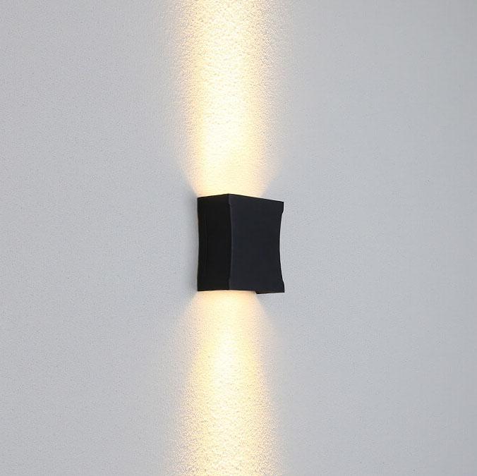 Slate Flat Panel Wall Light, Ultra Slim Black Silver IP65 Waterproof LED Outdoor Sconce for Passage, Door & Gate