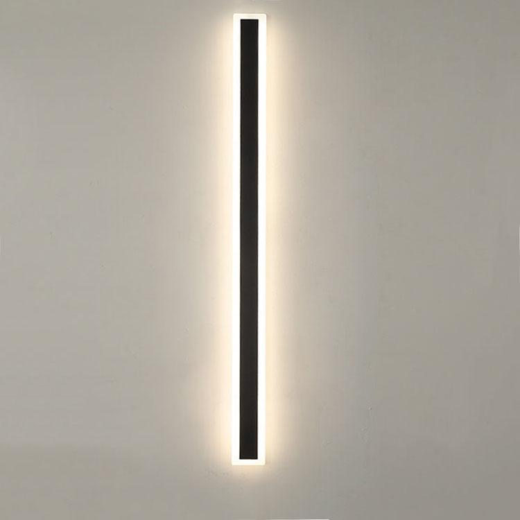 Calder Slim Column Wall Light, Tall Black IP65 Waterproof LED Outdoor Sconce for Front Door, Garage & Entryway